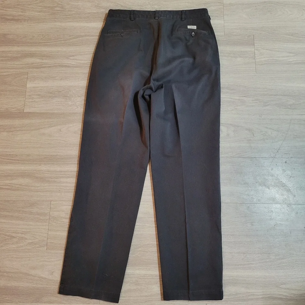 Polo Ralph Lauren Mens Black Pleated Chino Pants 100% Cotton Tag 36x34(34x33.5)